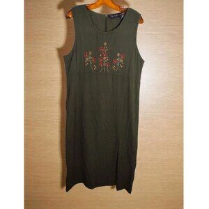 Vintage Tip Top Y2K Embroidered Maxi Jumper Dress Size XL Fall Whimsigoth Boho